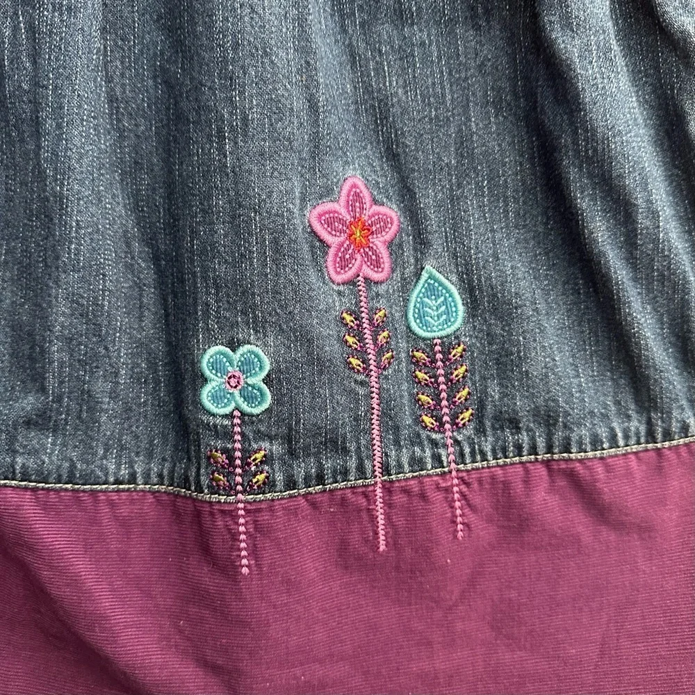 Vintage Y2K Oshkosh B’Gosh Denim Jean & Purple Sleeveless Dress 4T Toddler Girl
